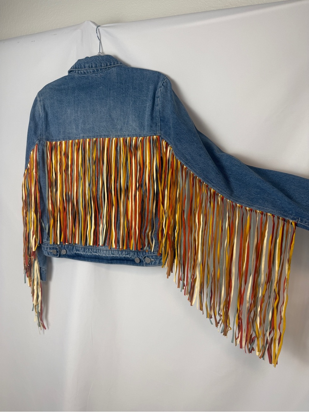 Scully Multi Colored Fringe Denim Jacket - Picture 6 of 6